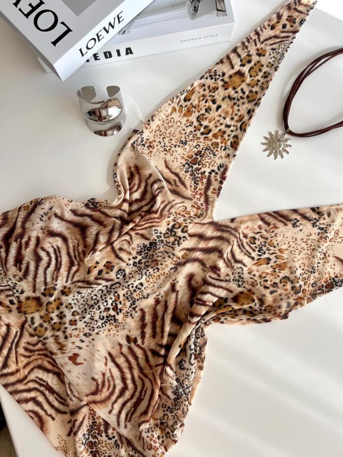 Vestido Cala Brown Print - Image 2